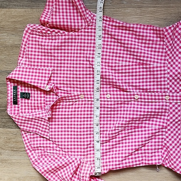 Lauren Ralph Lauren Pink Checkered Long Sleeve Dress - Picture 5 of 16
